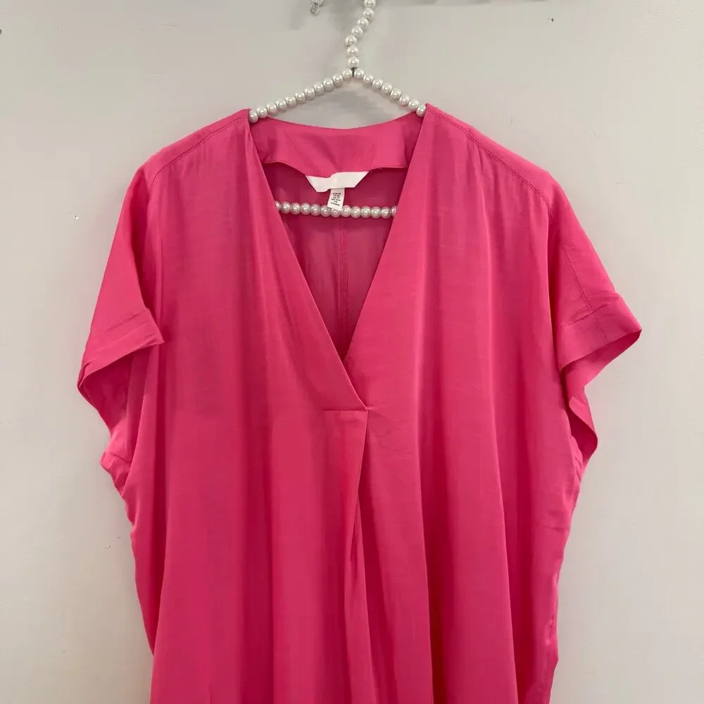 H&M Hot Pink Kaftan Oversized Dress💚 - Picture 4 of 10